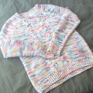 Multicolor Cable-Knit Crewneck Sweater - Women's